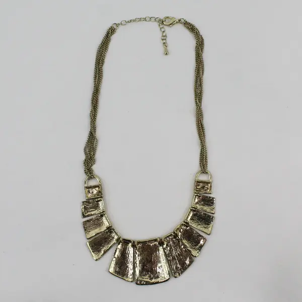 Vintage Gold-Tone Segmented Bib Necklace 18"