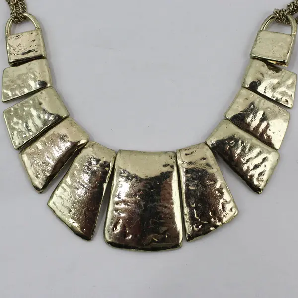 Vintage Gold-Tone Segmented Bib Necklace 18"