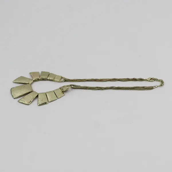 Vintage Gold-Tone Segmented Bib Necklace 18"