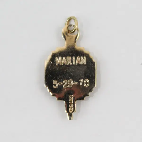 Vintage Kinney McMinnville High School Enamel Gold-Tone Charm Pendant