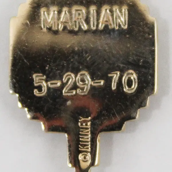 Vintage Kinney McMinnville High School Enamel Gold-Tone Charm Pendant