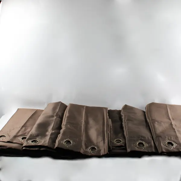 Lot of 6 Royal Velvet Brown Grommet Room Darkening Double Layer Curtains 88x48