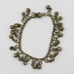 Vintage Brass Bell Traditional Indian Boho Chain Anklet 9"
