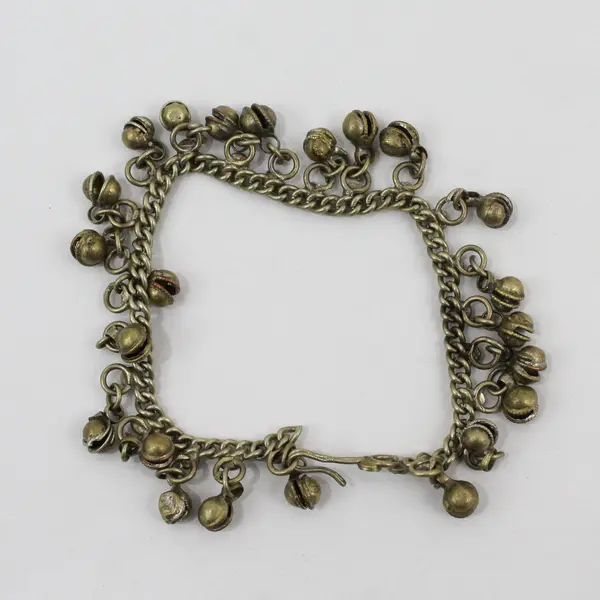 Vintage Brass Bell Traditional Indian Boho Chain Anklet 9"