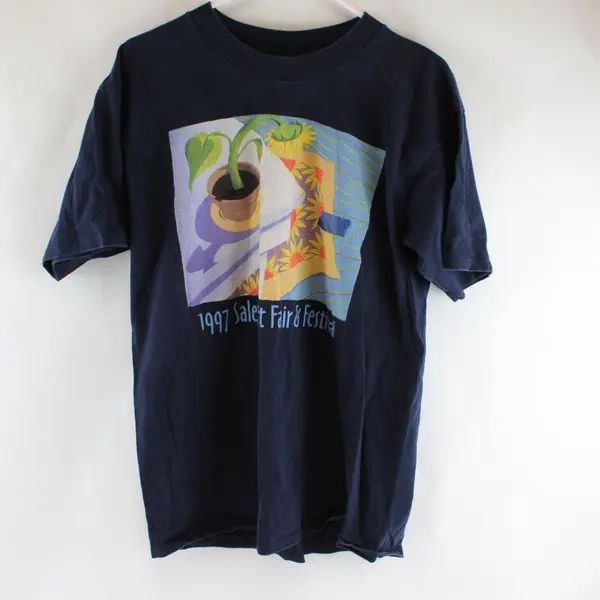 VTG Gildan 1997 Salem Art Fair & Festival Navy Blue T-Shirt Adult Large
