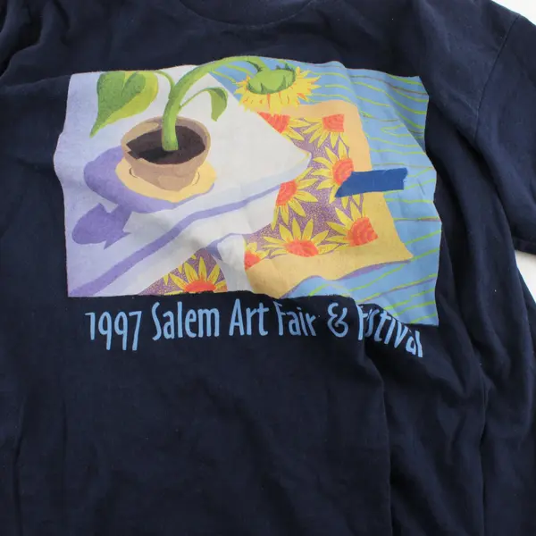VTG Gildan 1997 Salem Art Fair & Festival Navy Blue T-Shirt Adult Large