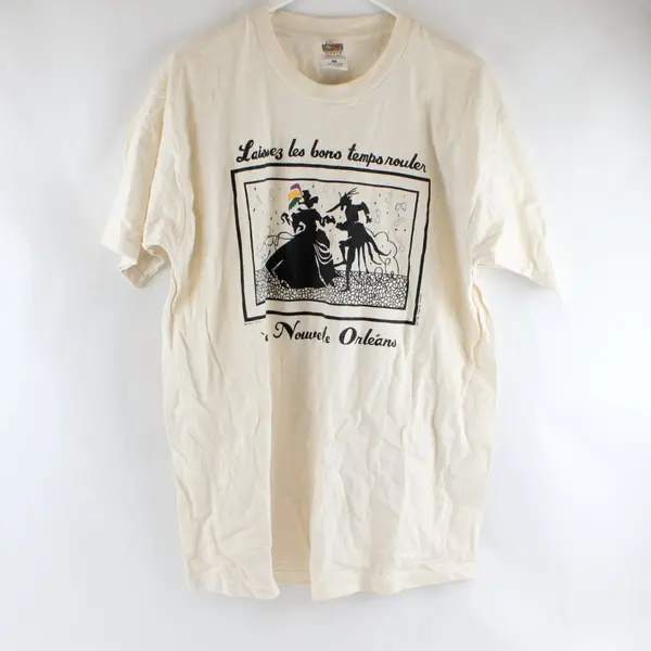 Fruit Of The Loom Mardi Gras New Orleans Off-White T-Shirt Adult XL