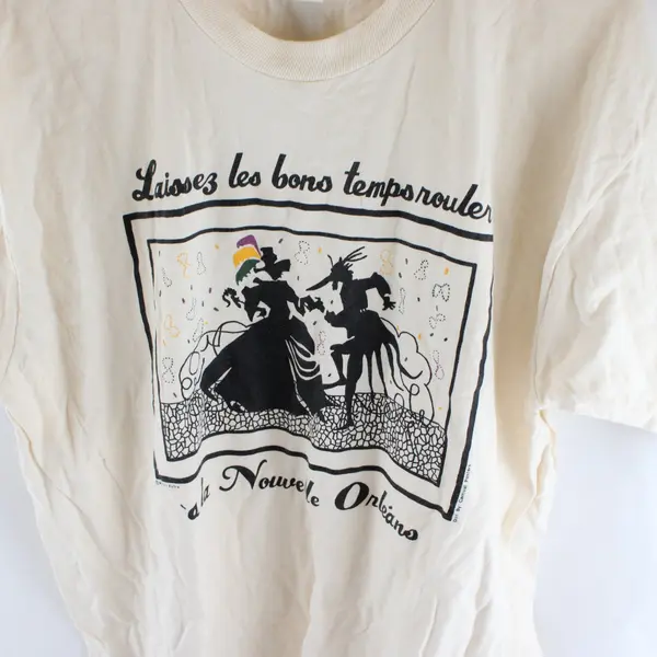 Fruit Of The Loom Mardi Gras New Orleans Off-White T-Shirt Adult XL