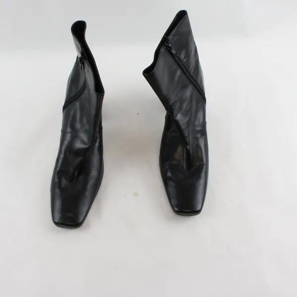 Nine West Black Leather Square Toe High Heeled Boots Women's U.S. Size 10M