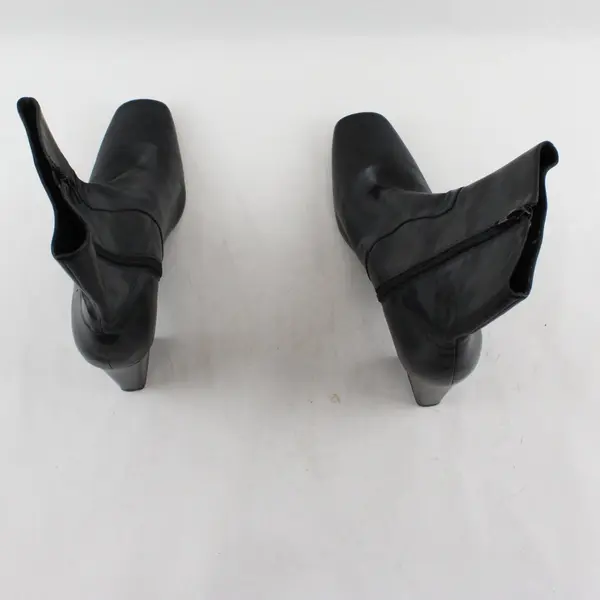 Nine West Black Leather Square Toe High Heeled Boots Women's U.S. Size 10M