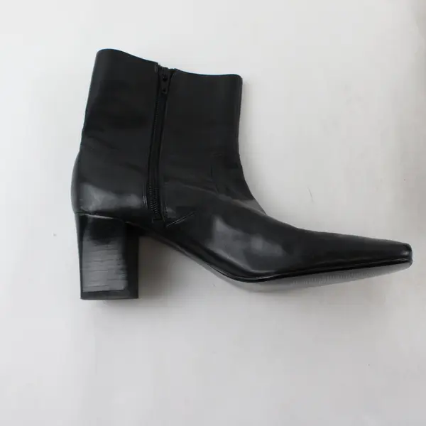 Nine West Black Leather Square Toe High Heeled Boots Women's U.S. Size 10M