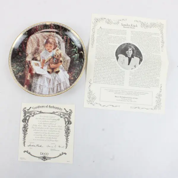 Sandra Kuck Teddy Bear Tales Sugar & Spice Collector Plate w/ COA and Box
