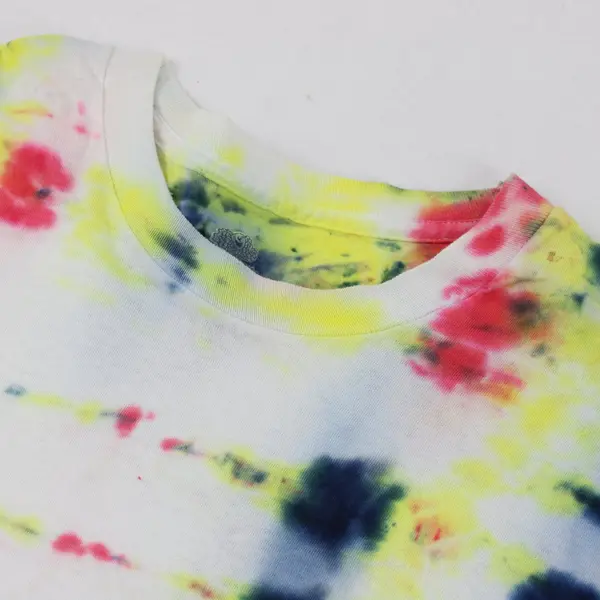 Fruit of the Loom Mens XL White Multicolor Tie Dye Short Sleeve T-Shirt