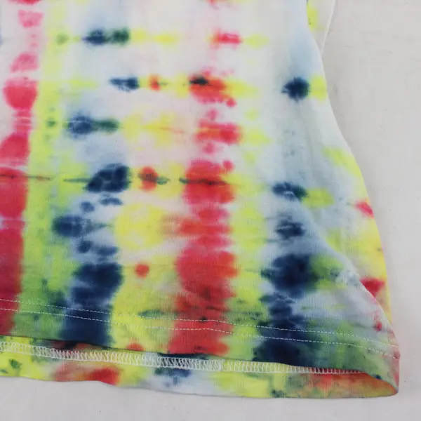 Fruit of the Loom Mens XL White Multicolor Tie Dye Short Sleeve T-Shirt