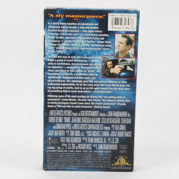 Ronin VHS 1999 Robert De Niro Action Adventure