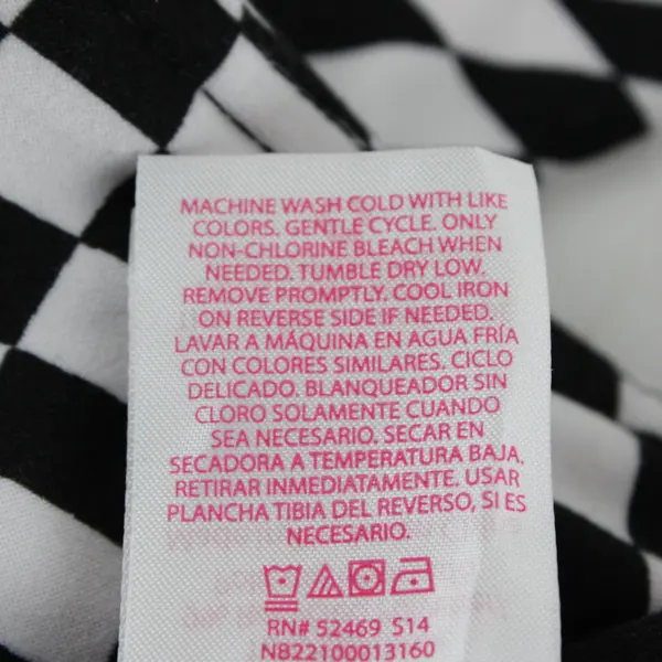 No Boundaries Black and White Wavy Check Bell Bottom Leggings Juniors' XL 15-17