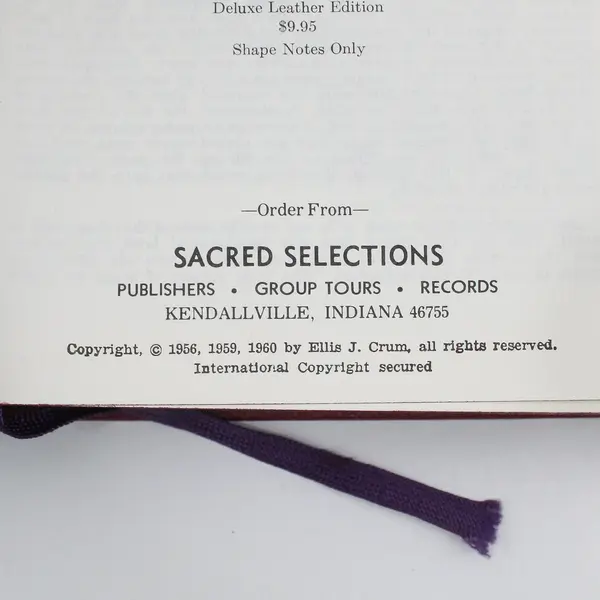 Sacred Selections Church Hymnal Deluxe Leather Edition Ellis J. Crum 1960