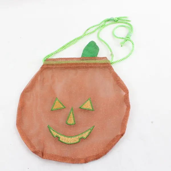 Set of 3 Time to Celebrate Copper Jack-O-Lantern Mesh Bags Halloween