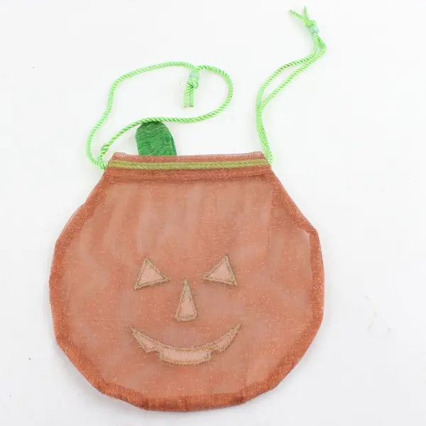 Set of 3 Time to Celebrate Copper Jack-O-Lantern Mesh Bags Halloween
