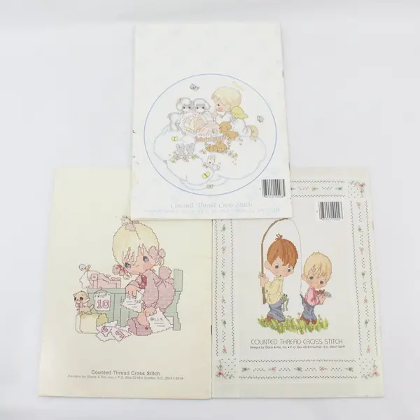 VTG Lot of 3 Gloria & Pat Precious Moments Cross Stitch Patterns 1981 - 1985 