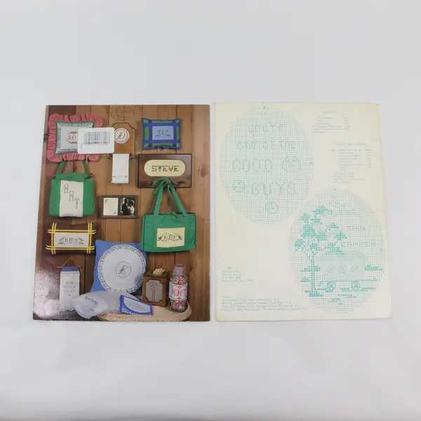 Harriette Tew Lot 2 X-Stitch Bkts Sunshine Ovals Alphabets Monograms 1980 1982
