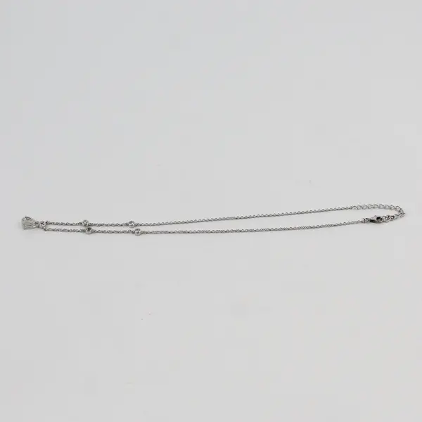 Clear Teardrop Rhinestone Pendant 925 Sterling Silver Necklace 18"
