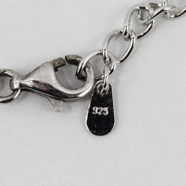 Clear Teardrop Rhinestone Pendant 925 Sterling Silver Necklace 18"