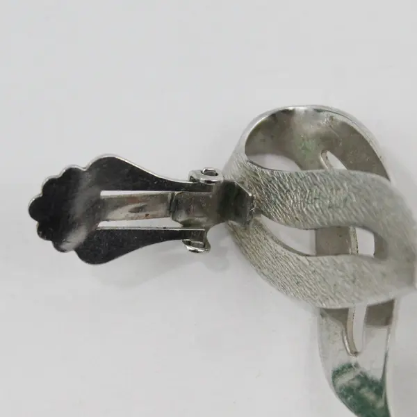 Vintage Sarah Coventry Satin Flame Silver-Tone Clip-On Earrings