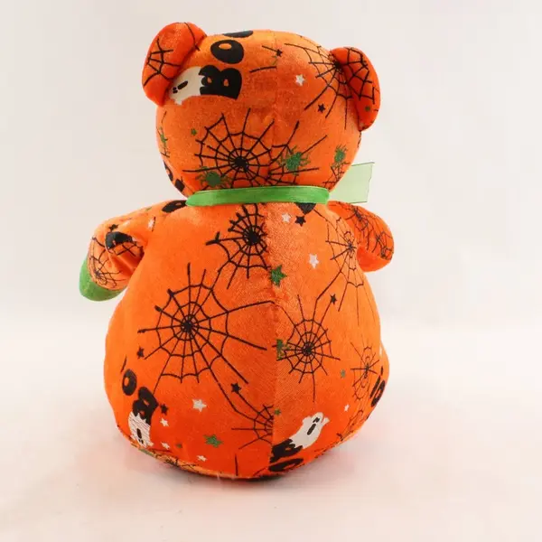 Orange and Green Halloween Teddy Bear 11"