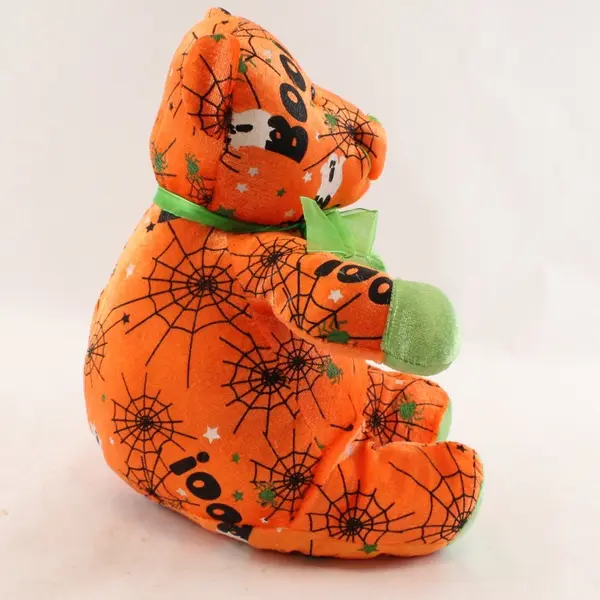 Orange and Green Halloween Teddy Bear 11"