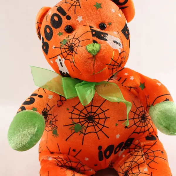Orange and Green Halloween Teddy Bear 11"