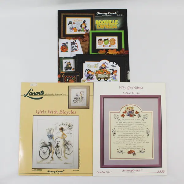 Vintage Lot of 3 Stoney Creek Collection Cross Stitch Patterns 1987 to 2003