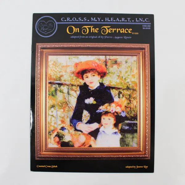 Vintage Cross My Heart Pattern On The Terrace Adapted From Original Renoir Oil 