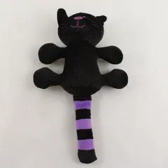 Sparkly Black and Purple Halloween Cat Plush Squeaky Pet Toy