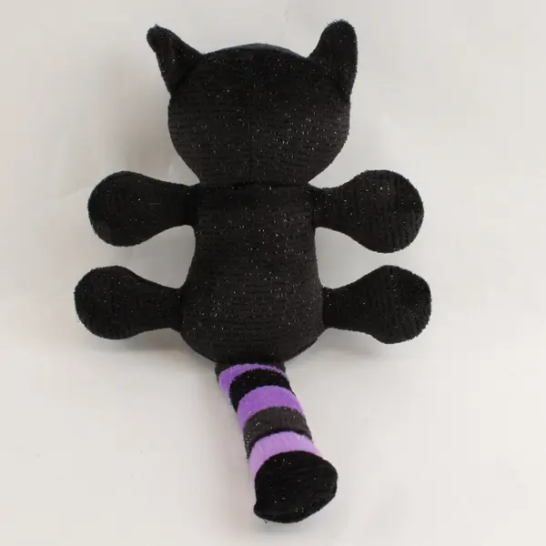 Sparkly Black and Purple Halloween Cat Plush Squeaky Pet Toy