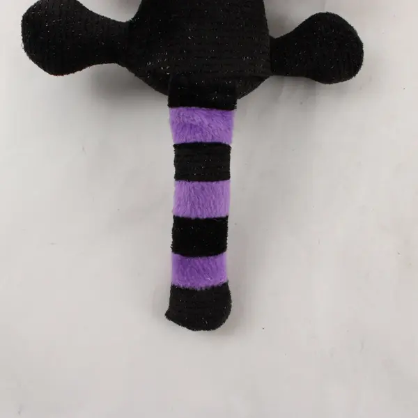 Sparkly Black and Purple Halloween Cat Plush Squeaky Pet Toy
