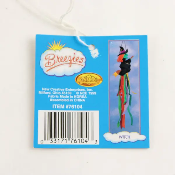 New Creative Enterprises Breezies Halloween Witch Wind Sock 76104