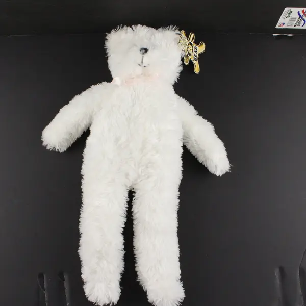 Cuddly Cousins White Bear Plush with Pink Bow 20"