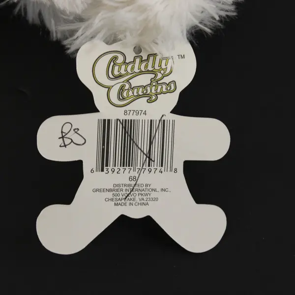 Cuddly Cousins White Bear Plush with Pink Bow 20"