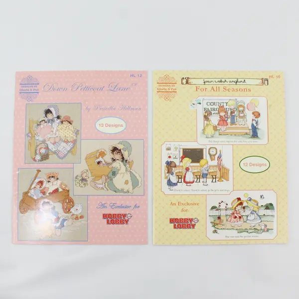 Lot of 2 Gloria & Pat Hobby Lobby X-Stitch For All Seasons Down Petticoat Lane