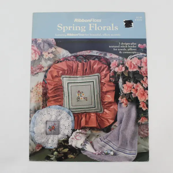 Lot 3 Cross Stitch Patterns Creative Needle RibbonFloss Birds Floral 1981-1995