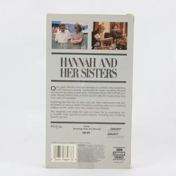 Hannah and Her Sisters VHS Tape 1986 #3897 