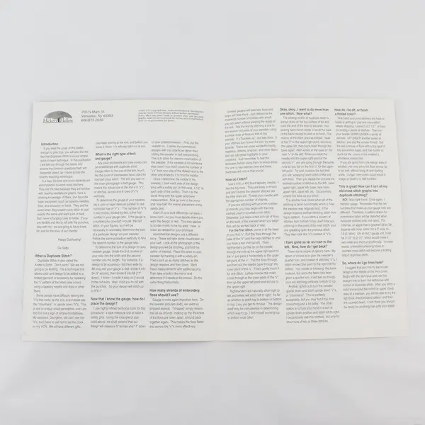 VTG Hickory Hollow A Beginner's Guide to Duplicate Stitch De Selby 1991 Signed