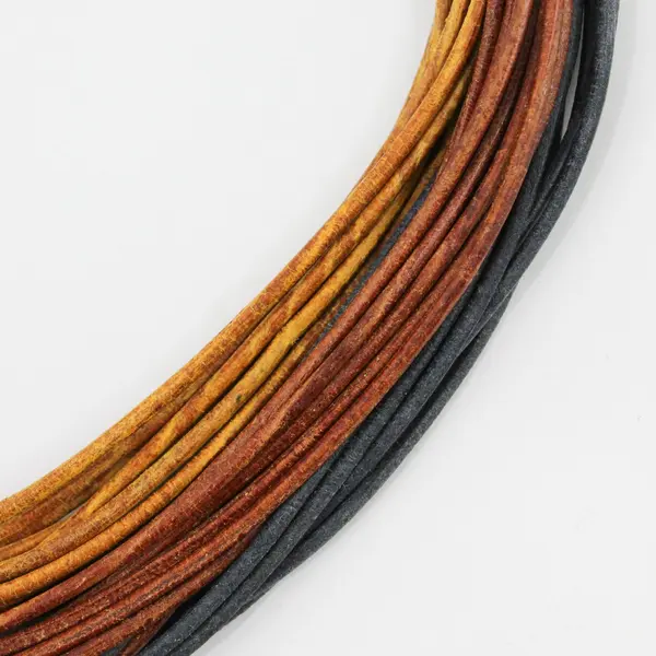Brown and Gray Multi-Strand Cord Statement Necklace 17 in