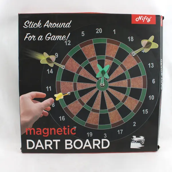 Nifty Magnetic Dart Board and Six Darts - Open Box