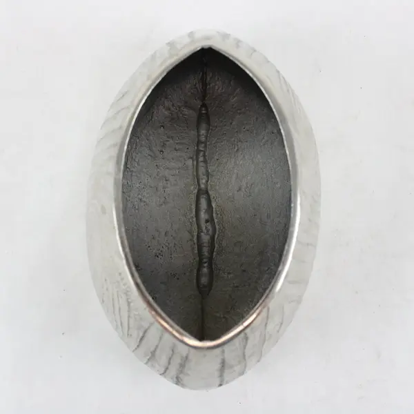 Torre & Tagus Silver Textured Woodgrain Oval Vase India
