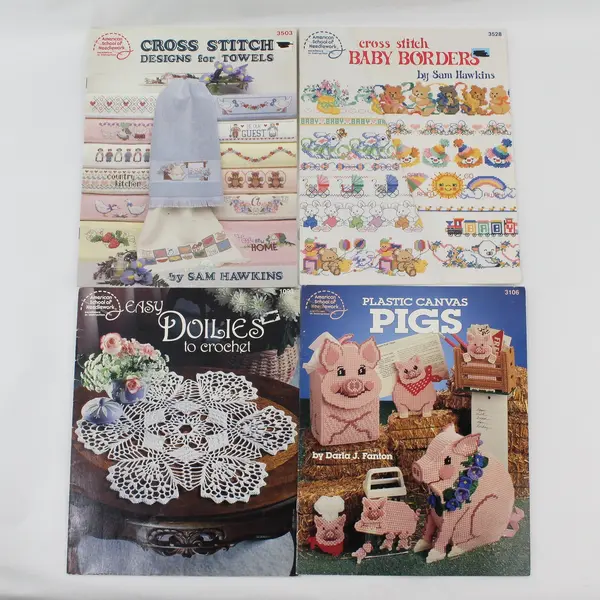 Vintage Lot of 4 American School of Needlework Various Patterns 1987 - 1992 Good