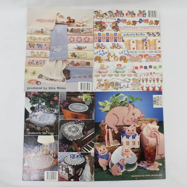 Vintage Lot of 4 American School of Needlework Various Patterns 1987 - 1992 Good