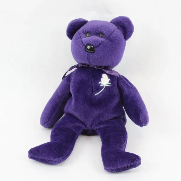 Ty Beanie Babies Princess 1997 8in Purple Plush Bear Vintage Retired No Ear Tag