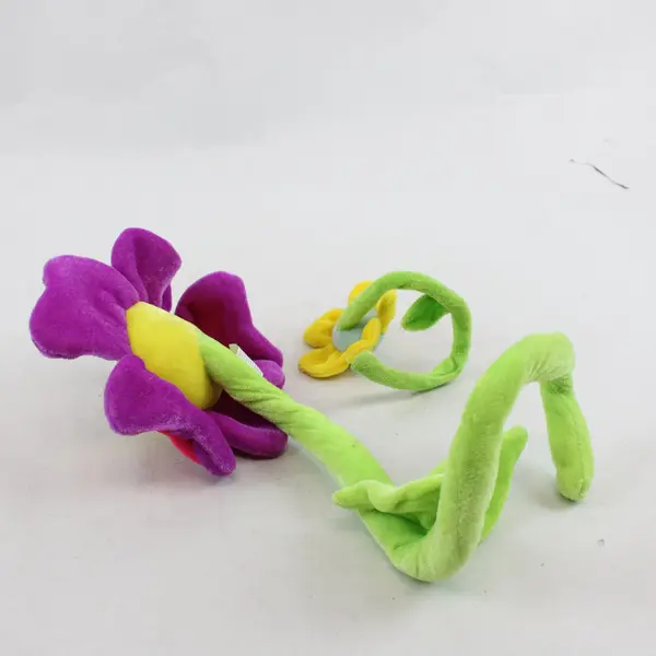 Best Made Toys Limited Lot of 2 Bendable Flower Plush Pink Purple Yellow